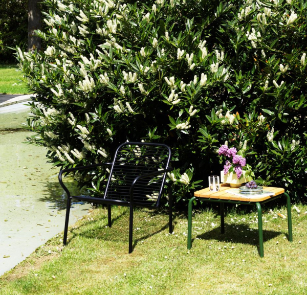 Vig Outdoor Tisch 55x45 schwarz Robinia